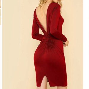 Twist V Back Sit Dress